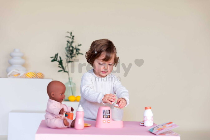 Obedová súprava pre bábiky Lunch Set Smoby s kuchynským robotom a textilnou taškou s 8 doplnkami od 18 mes