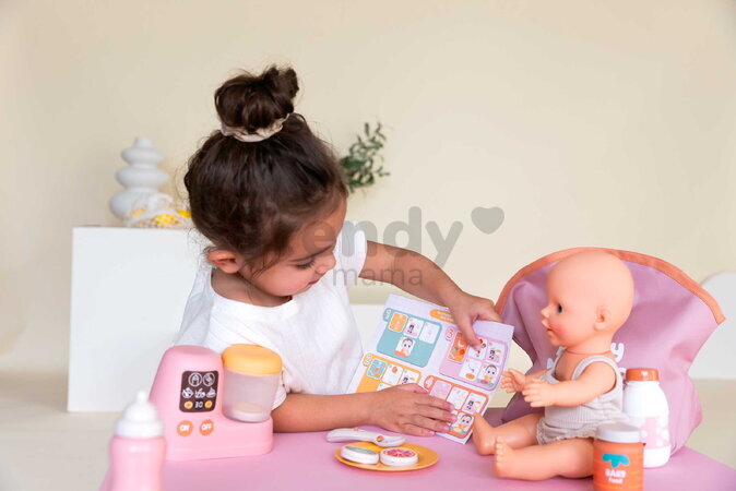 Obedová súprava pre bábiky Lunch Set Smoby s kuchynským robotom a textilnou taškou s 8 doplnkami od 18 mes