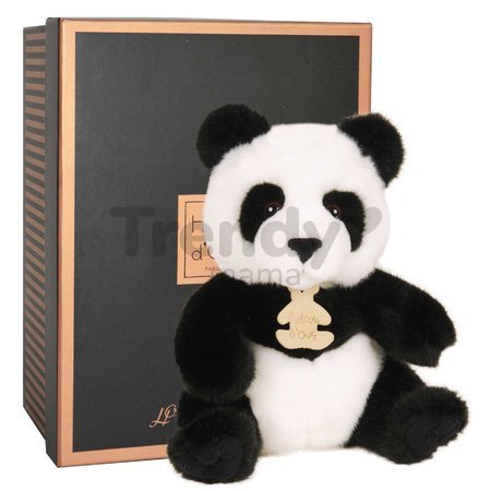 Plyšová panda Les Authentiques Histoire d’ Ours v darčekovom balení čierno-biela 20 cm od 0 mes