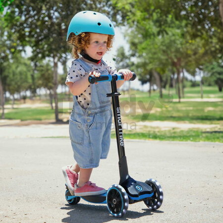 Kolobežka trojkolesová s rozšíriteľnou doskou Xtend Blue Scooter smarTrike skladacia s výškovo nastaviteľnými riadidlami a LED kolesami od 3 do 12 rok