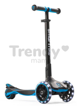 Kolobežka trojkolesová s rozšíriteľnou doskou Xtend Blue Scooter smarTrike skladacia s výškovo nastaviteľnými riadidlami a LED kolesami od 3 do 12 rok