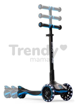 Kolobežka trojkolesová s rozšíriteľnou doskou Xtend Blue Scooter smarTrike skladacia s výškovo nastaviteľnými riadidlami a LED kolesami od 3 do 12 rok