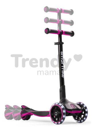 Kolobežka trojkolesová s rozšíriteľnou doskou Xtend Pink Scooter smarTrike skladacia s výškovo nastaviteľnými riadidlami a LED kolesami od 3 do 12 rok