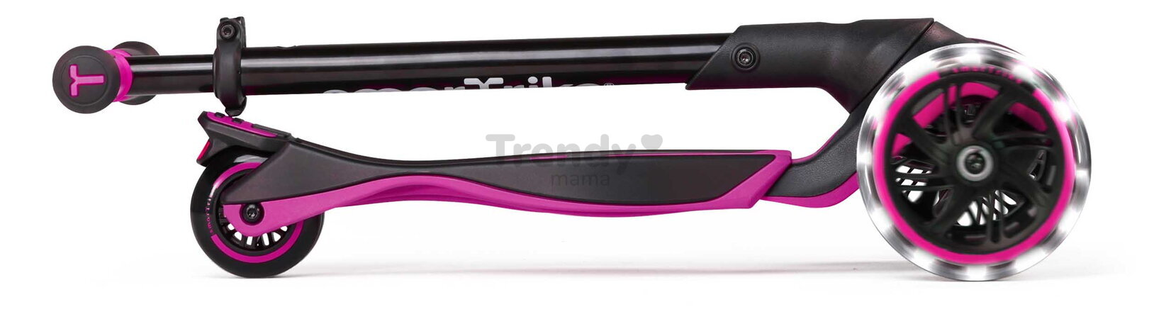 Kolobežka trojkolesová s rozšíriteľnou doskou Xtend Pink Scooter smarTrike skladacia s výškovo nastaviteľnými riadidlami a LED kolesami od 3 do 12 rok