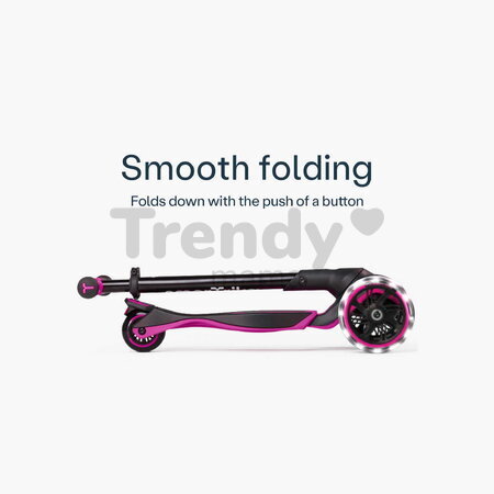 Kolobežka trojkolesová s rozšíriteľnou doskou Xtend Pink Scooter smarTrike skladacia s výškovo nastaviteľnými riadidlami a LED kolesami od 3 do 12 rok