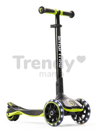 Kolobežka trojkolesová s rozšíriteľnou doskou Xtend Lime Scooter smarTrike skladacia s výškovo nastaviteľnými riadidlami a LED kolesami od 3 do 12 rok