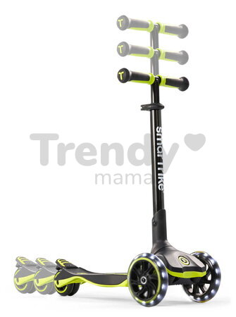 Kolobežka trojkolesová s rozšíriteľnou doskou Xtend Lime Scooter smarTrike skladacia s výškovo nastaviteľnými riadidlami a LED kolesami od 3 do 12 rok