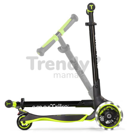 Kolobežka trojkolesová s rozšíriteľnou doskou Xtend Lime Scooter smarTrike skladacia s výškovo nastaviteľnými riadidlami a LED kolesami od 3 do 12 rok