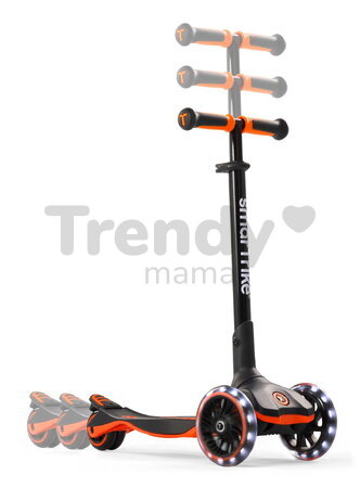 Kolobežka trojkolesová s rozšíriteľnou doskou Xtend Orange Scooter smarTrike skladacia s výškovo nastaviteľnými riadidlami a LED kolesami od 3 do 12 r