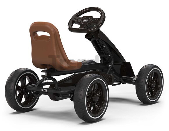 Motokára na šliapanie Go Kart Foxy Espresso Black Exit Toys kovová konštrukcia s EVA kolesami a nastaviteľným sedadlom od 2 do 5 rokov