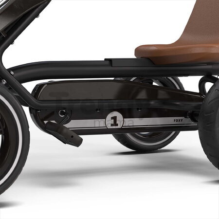 Motokára na šliapanie Go Kart Foxy Espresso Black Exit Toys kovová konštrukcia s EVA kolesami a nastaviteľným sedadlom od 2 do 5 rokov