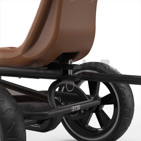 Motokára na šliapanie s prívesom Go Kart Foxy Espresso Black Exit Toys kovová konštrukcia s odolnými EVA kolesami a nastaviteľným sedadlom od 2 do 5 r