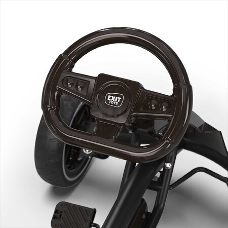 Motokára na šliapanie s prívesom Go Kart Foxy Espresso Black Exit Toys kovová konštrukcia s odolnými EVA kolesami a nastaviteľným sedadlom od 2 do 5 r