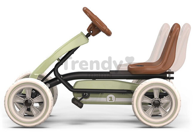 Motokára na šliapanie Go Kart Foxy Retro Green Exit Toys kovová konštrukcia s odolnými EVA kolesami a nastaviteľným sedadlom od 2 do 5 rokov