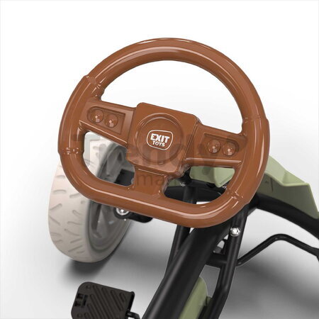 Motokára na šliapanie s prívesom Go Kart Foxy Retro Green Exit Toys kovová konštrukcia s odolnými EVA kolesami a nastaviteľným sedadlom od 2 do 5 roko