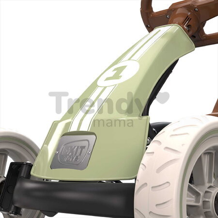 Motokára na šliapanie s prívesom Go Kart Foxy Retro Green Exit Toys kovová konštrukcia s odolnými EVA kolesami a nastaviteľným sedadlom od 2 do 5 roko