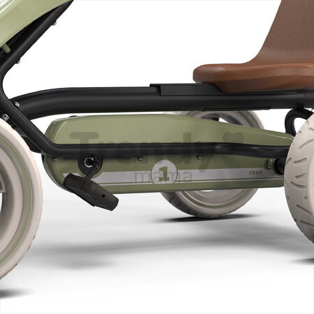 Motokára na šliapanie s prívesom Go Kart Foxy Retro Green Exit Toys kovová konštrukcia s odolnými EVA kolesami a nastaviteľným sedadlom od 2 do 5 roko