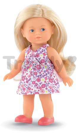 Bábika Mini Corolline Rosy Les Trendies Corolle s modrými očami a ružové kvetinky na šatách 20 cm