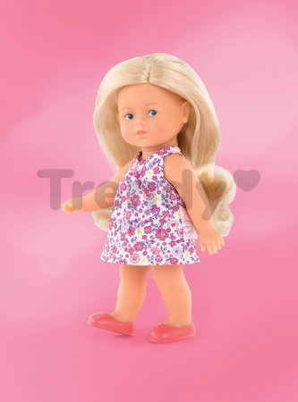 Bábika Mini Corolline Rosy Les Trendies Corolle s modrými očami a ružové kvetinky na šatách 20 cm
