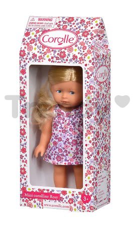 Bábika Mini Corolline Rosy Les Trendies Corolle s modrými očami a ružové kvetinky na šatách 20 cm