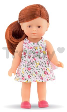 Bábika Mini Corolline Ruby Les Trendies Corolle s hnedými očami a žlté kvetinky na šatách 20 cm