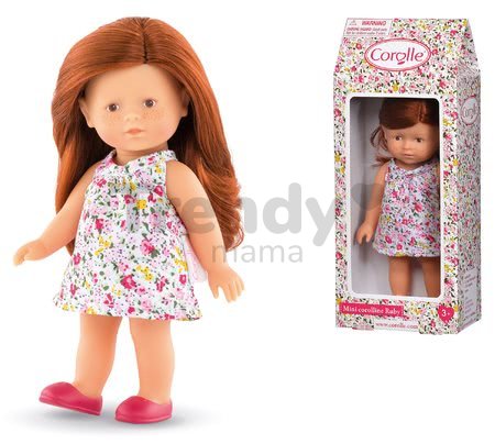 Bábika Mini Corolline Ruby Les Trendies Corolle s hnedými očami a žlté kvetinky na šatách 20 cm
