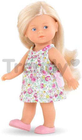 Bábika Rosy Mini World Set Mini Corolline Corolle blond vlasy a modré oči s oblečením 3 doplnky 20 cm