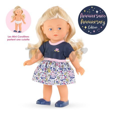 Bábika Rosy Anniversary Edition Mini Corolline Corolle blond vlasy a modré oči s oblečením narodeninová edícia 20 cm