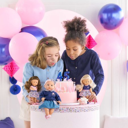 Bábika Rosy Anniversary Edition Mini Corolline Corolle blond vlasy a modré oči s oblečením narodeninová edícia 20 cm