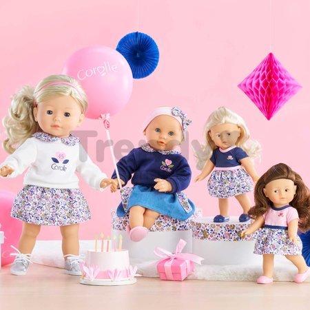 Bábika Rosy Anniversary Edition Mini Corolline Corolle blond vlasy a modré oči s oblečením narodeninová edícia 20 cm