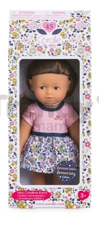Bábika Romy Anniversary Edition Mini Corolline Corolle hnedé vlasy a hnedé oči s oblečením narodeninová edícia 20 cm