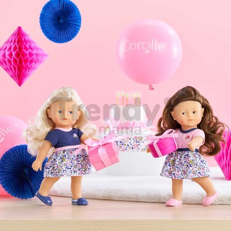 Bábika Romy Anniversary Edition Mini Corolline Corolle hnedé vlasy a hnedé oči s oblečením narodeninová edícia 20 cm
