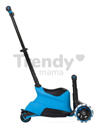 Odrážadlo a kolobežka 2v1 trojkolesová s LED kolesami Xtend Scooter Ride-on Blue smarTrike s vodiacou tyčou s nastaviteľnou výškou a úložným priestoro