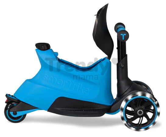 Odrážadlo a kolobežka 2v1 trojkolesová s LED kolesami Xtend Scooter Ride-on Blue smarTrike s vodiacou tyčou s nastaviteľnou výškou a úložným priestoro