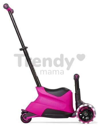 Odrážadlo a kolobežka 2v1 trojkolesová s LED kolesami Xtend Scooter Ride-on Pink smarTrike s vodiacou tyčou s nastaviteľnou výškou a úložným priestoro