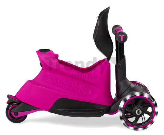 Odrážadlo a kolobežka 2v1 trojkolesová s LED kolesami Xtend Scooter Ride-on Pink smarTrike s vodiacou tyčou s nastaviteľnou výškou a úložným priestoro