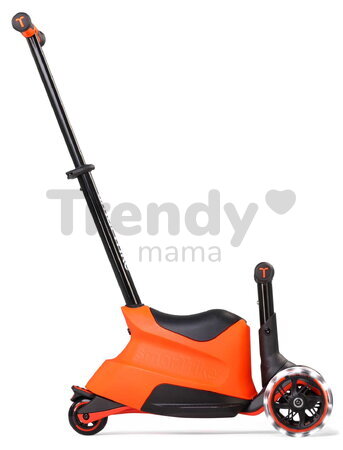 Odrážadlo a kolobežka 2v1 trojkolesová s LED kolesami Xtend Scooter Ride-on Orange smarTrike s vodiacou tyčou s nastaviteľnou výškou a úložným priesto