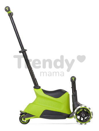 Odrážadlo a kolobežka 2v1 trojkolesová s LED kolesami Xtend Scooter Ride-on Lime smarTrike s vodiacou tyčou s nastaviteľnou výškou a úložným priestoro