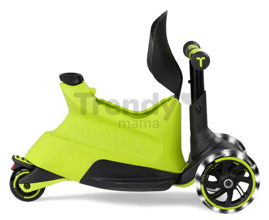 Odrážadlo a kolobežka 2v1 trojkolesová s LED kolesami Xtend Scooter Ride-on Lime smarTrike s vodiacou tyčou s nastaviteľnou výškou a úložným priestoro