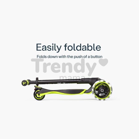 Odrážadlo a kolobežka 2v1 trojkolesová s LED kolesami Xtend Scooter Ride-on Lime smarTrike s vodiacou tyčou s nastaviteľnou výškou a úložným priestoro