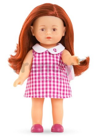 Bábika Mini Corolline Ruby Corolle dlhé ryšavé vlasy s hnedými očami a ružové šaty 20 cm