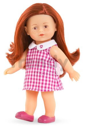 Bábika Mini Corolline Ruby Corolle dlhé ryšavé vlasy s hnedými očami a ružové šaty 20 cm