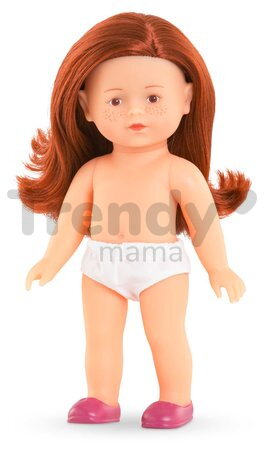 Bábika Mini Corolline Ruby Corolle dlhé ryšavé vlasy s hnedými očami a ružové šaty 20 cm