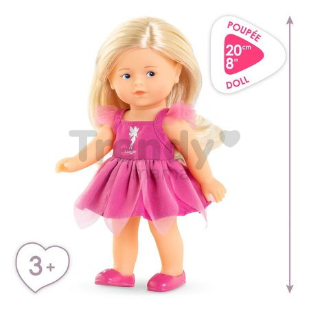 Bábika Rosy Fairy Set Mini Corolline Corolle blond vlasy a modré oči 3 doplnky 20 cm