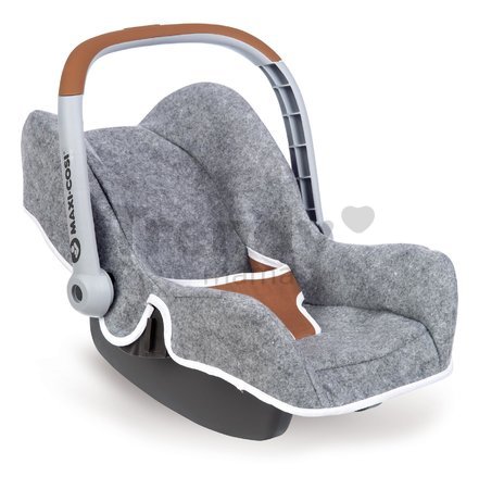 Autosedačka DeLuxe Maxi Cosi&Quinny Grey Smoby pre 42 cm bábiku s úložným priestorom a bezpečnostným pásom