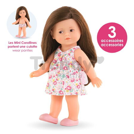 Bábika Romy Mini World Set Mini Corolline Corolle dlhé hnedé vlasy a hnedé oči 3 doplnky 20 cm