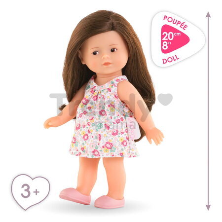Bábika Romy Mini World Set Mini Corolline Corolle dlhé hnedé vlasy a hnedé oči 3 doplnky 20 cm