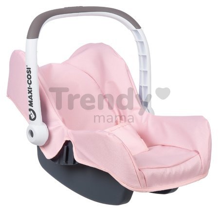 Autosedačka Powder Pink Maxi Cosi&Quinny Smoby pre 42 cm bábiku s úložným priestorom a bezpečnostným pásom