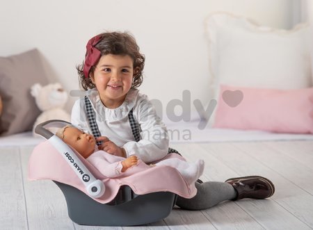 Autosedačka Powder Pink Maxi Cosi&Quinny Smoby pre 42 cm bábiku s úložným priestorom a bezpečnostným pásom