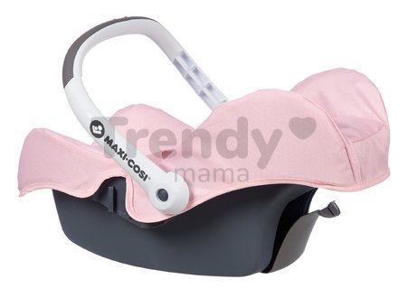 Autosedačka Powder Pink Maxi Cosi&Quinny Smoby pre 42 cm bábiku s úložným priestorom a bezpečnostným pásom